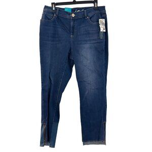 INC Denim Skinny Leg Curvy Fit Ankle Jeans Women Size 12 Medium Blue